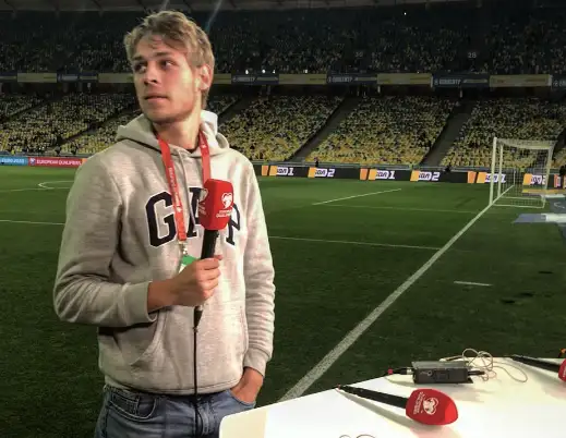 Alex Melnykov on a football pitch