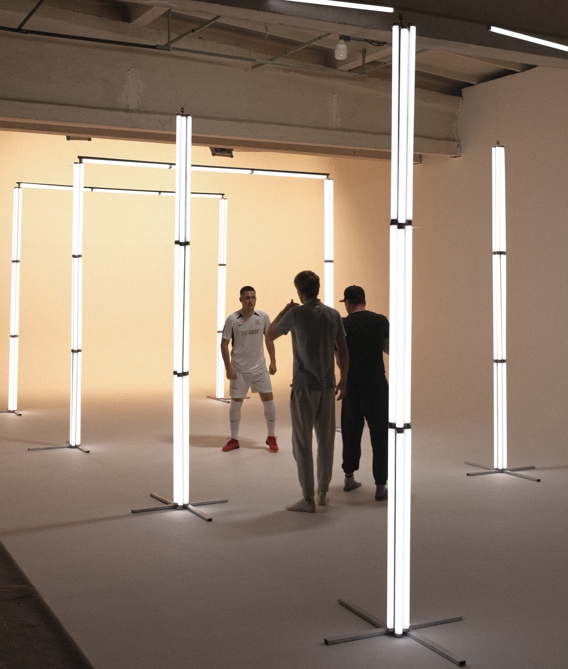 Studio production with an athlete